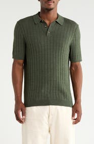 14th & Union Short Sleeve Grid Sweater Knit Polo