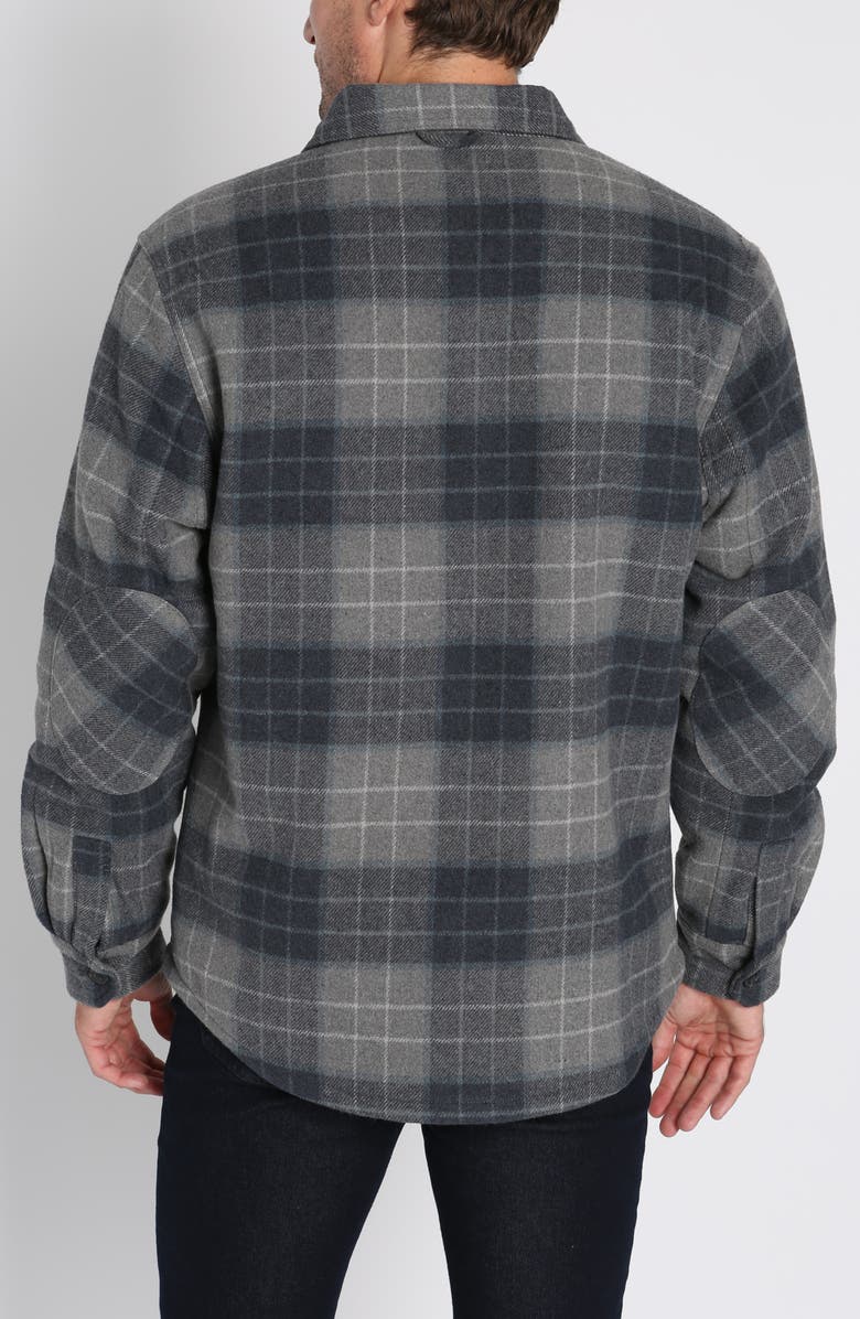 JACHS Plaid Faux Shearling Lined Shirt Jacket, Alternate, color, 