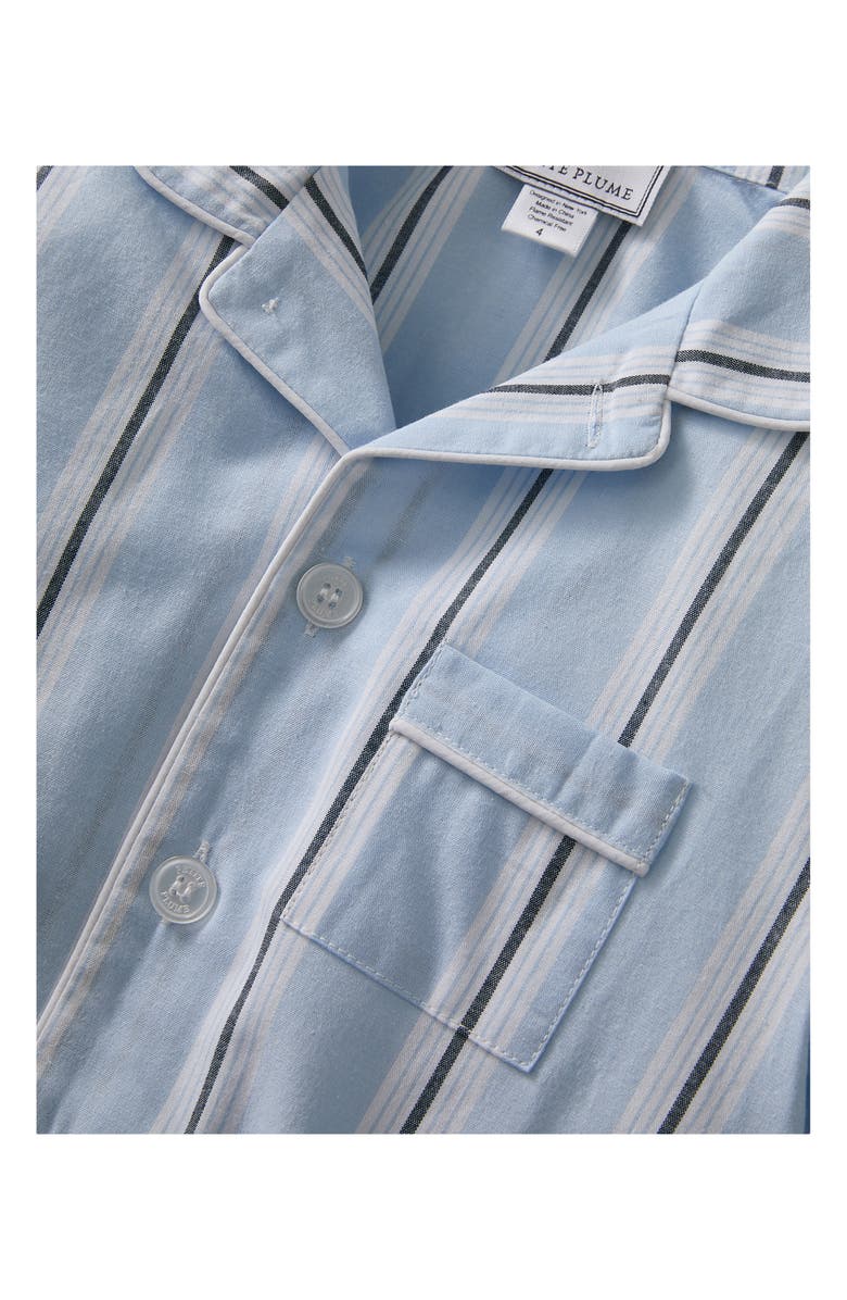 Petite Plume Kids' Coastal Stripe Woven Cotton Blend Pajamas, Alternate, color, 