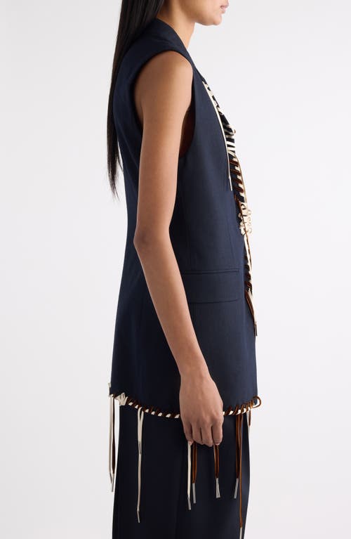 Dries Van Noten Bimbila Whipstitched Sleeveless Wool Blazer In Multi