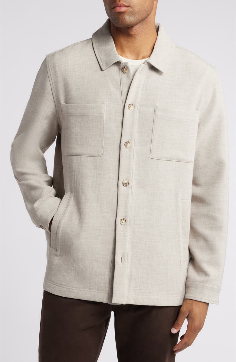 Johnston & Murphy Heathered Double Cloth Shirt Jacket, Alternate, color,