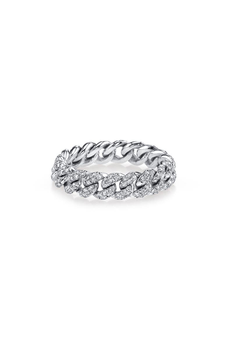 Pavé Diamond Mini Link Ring, Main, color, DIAMOND