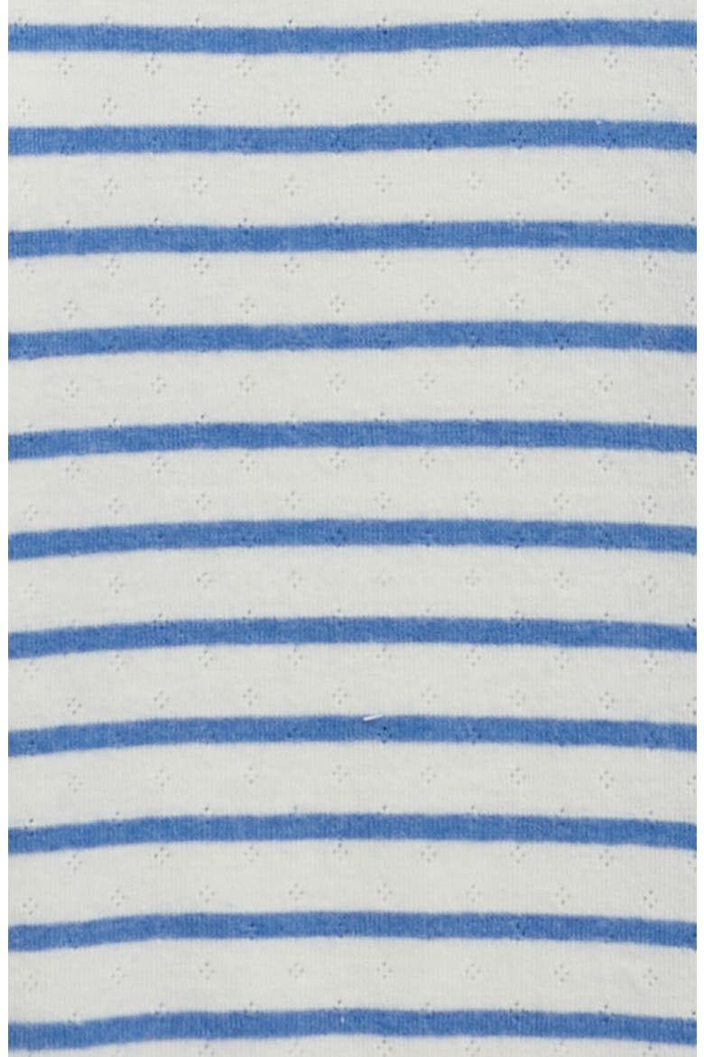 Kids' Pointelle Knit Long Sleeve Top, Alternate, color, IVORY/ BLUE STRIPE