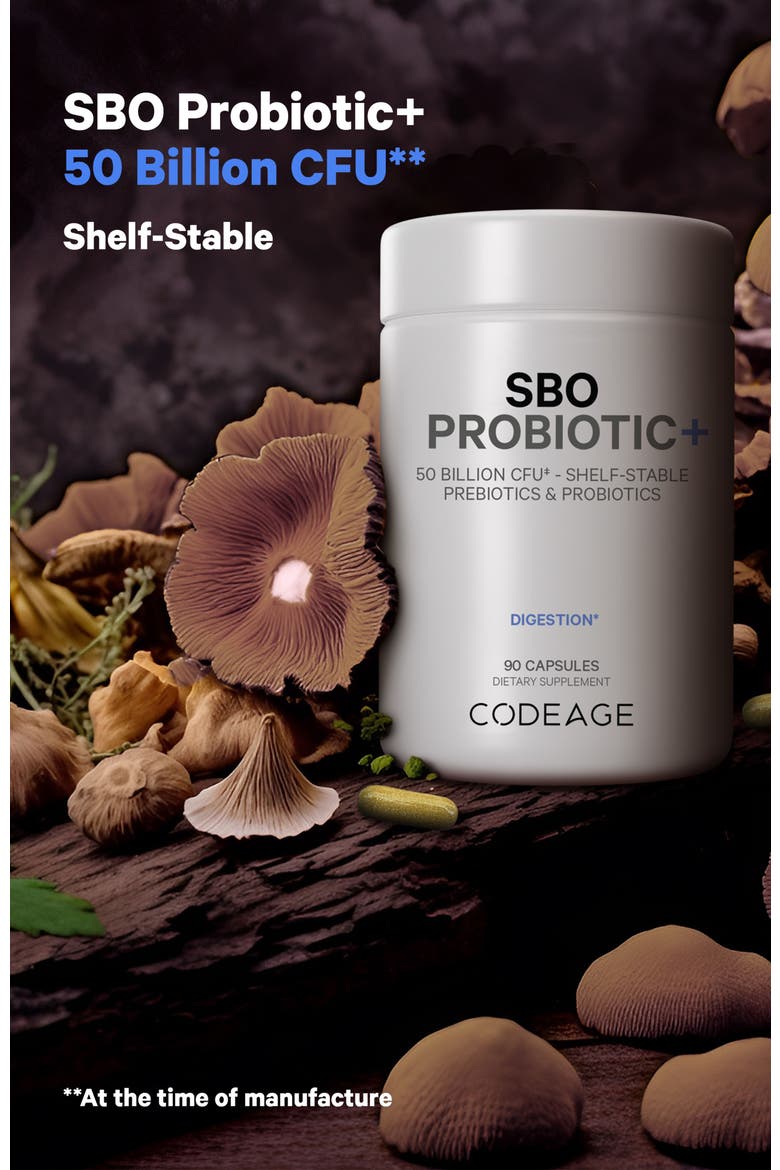 SBO Probiotic 50 Billion CFU +Prebiotics Supplement, Alternate, color, White