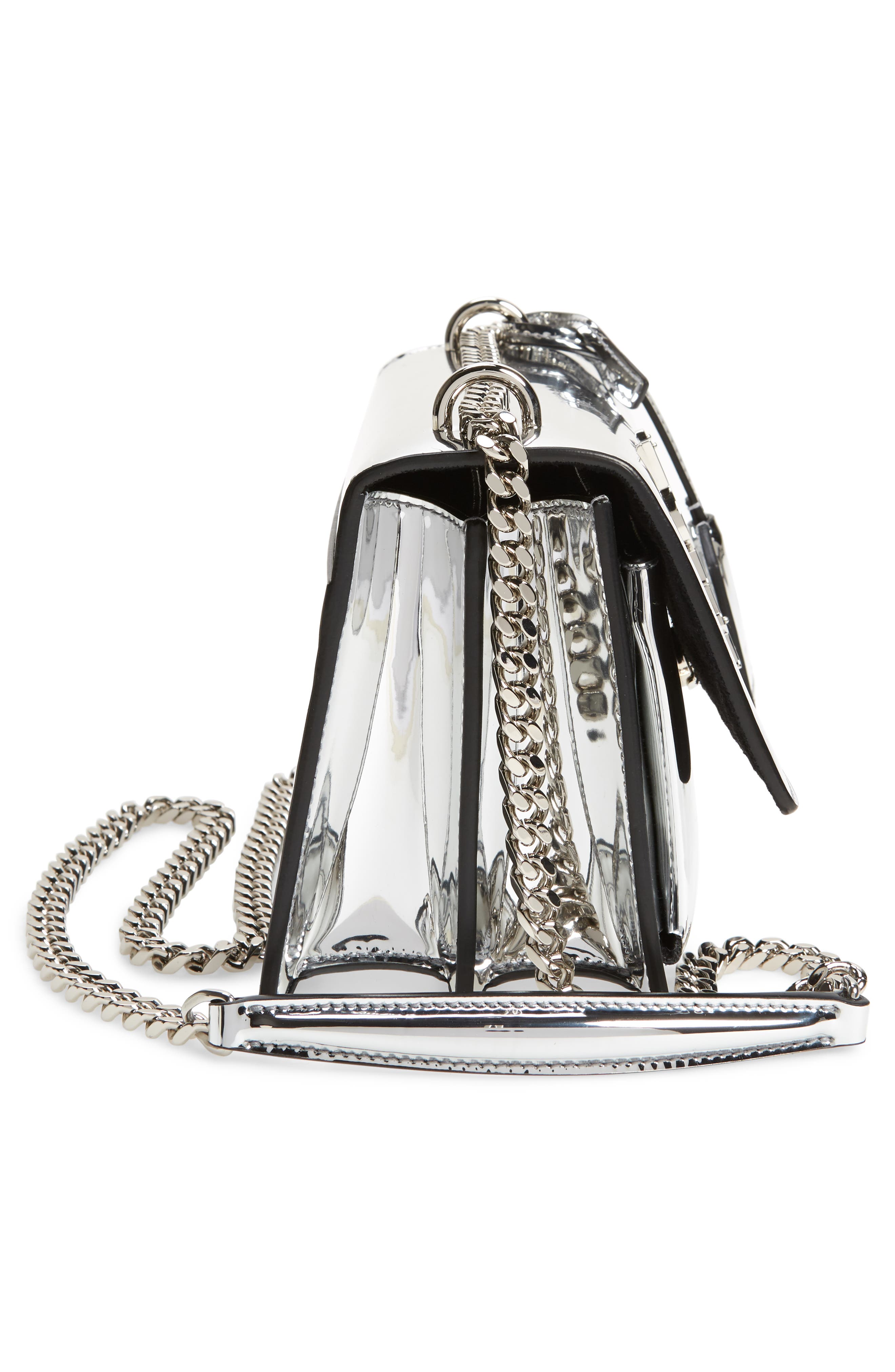 Saint Laurent Small Sunset Mirrored Leather Shoulder Bag, Alternate, color, 