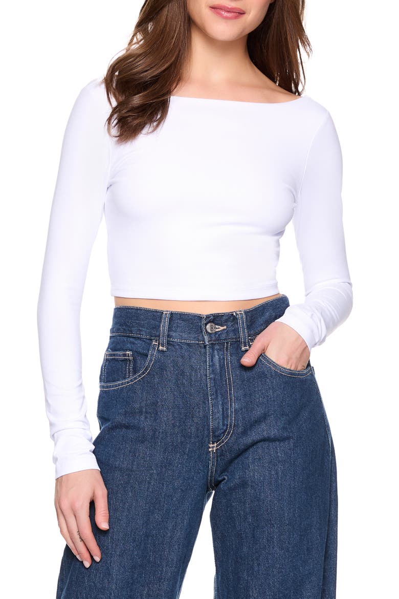 Scoop Back Crop Top, Main, color, SUGAR