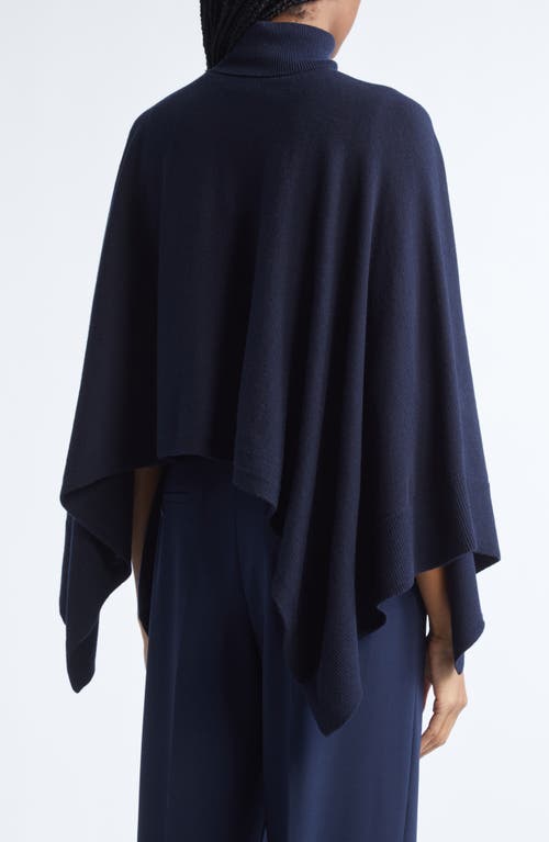 Michael Kors Collection Cashmere Turtleneck Poncho In Blue