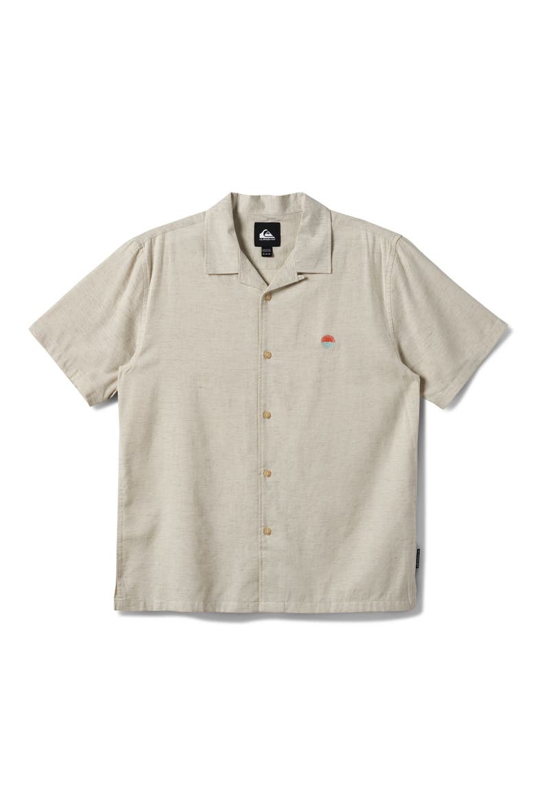 Flecky Island Camp Shirt, Main, color, SILVER BIRCH
