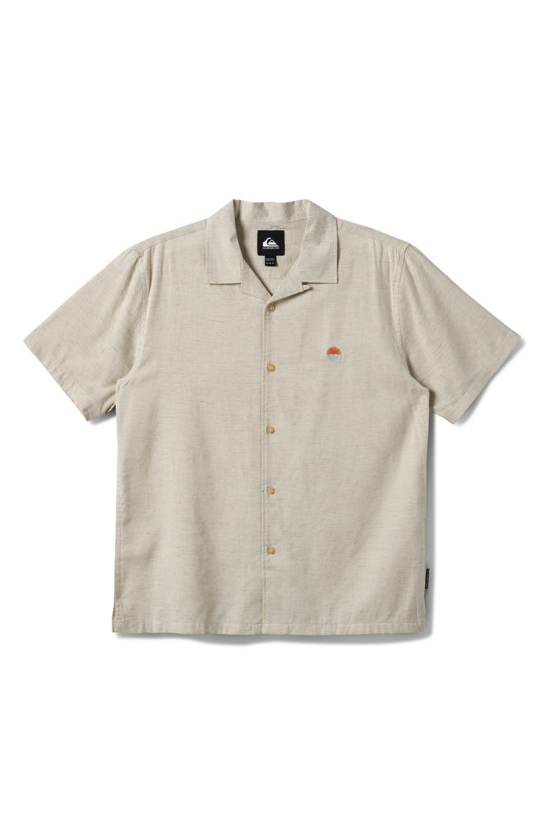 Quiksilver Flecky Island Camp Shirt, Main, color, Silver Birch