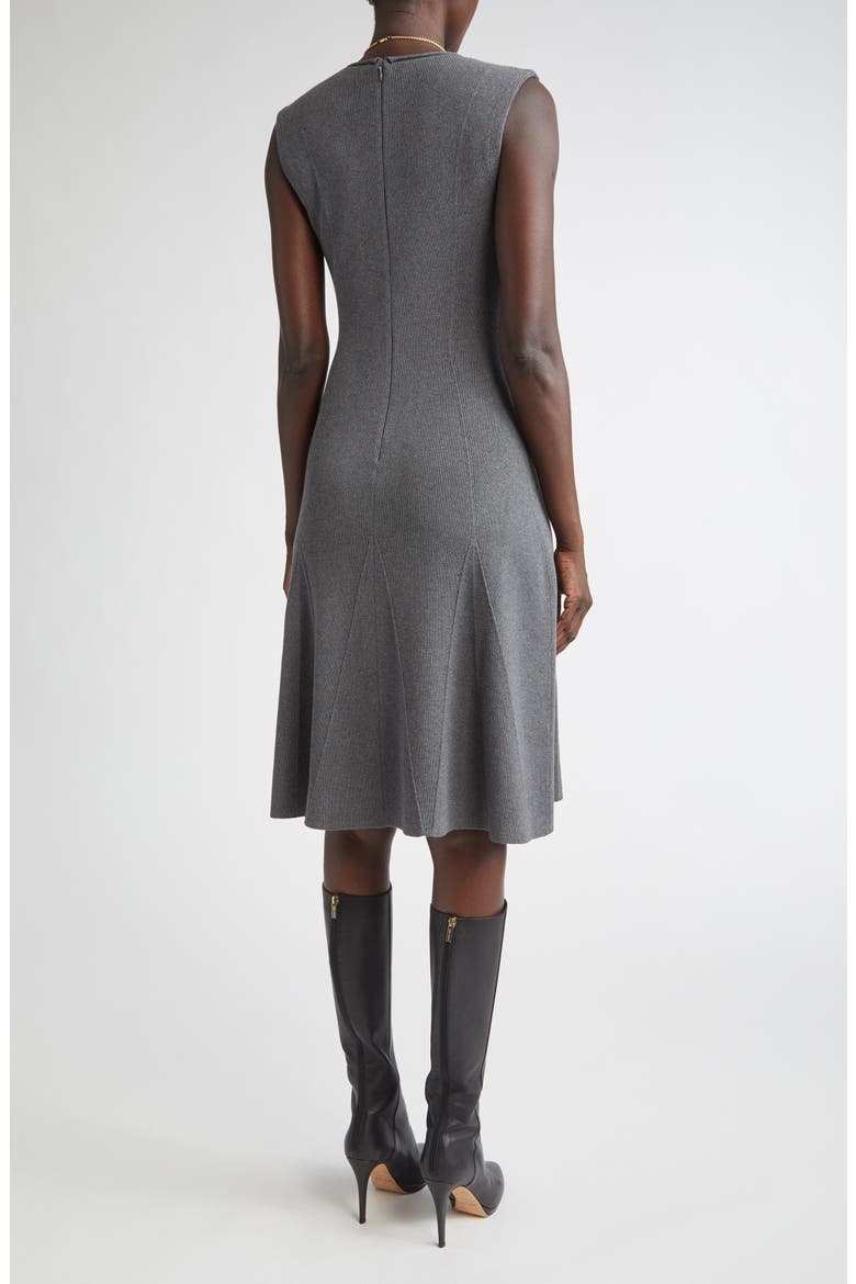 Sleeveless Engineered Godet Fit & Flare Dress, Alternate, color, DARK GREY MELANGE