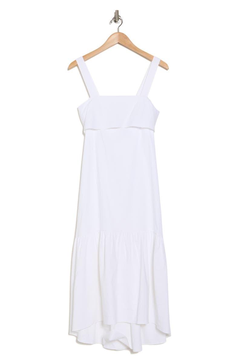 Theory Linen Blend Midi Dress, Alternate, color, Wht