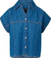 Veronica Beard Nestor Denim Button-Up Shirt