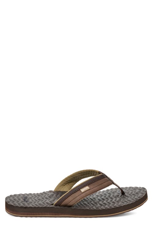 Sanuk Ziggy Plush Flip Flop In Brown