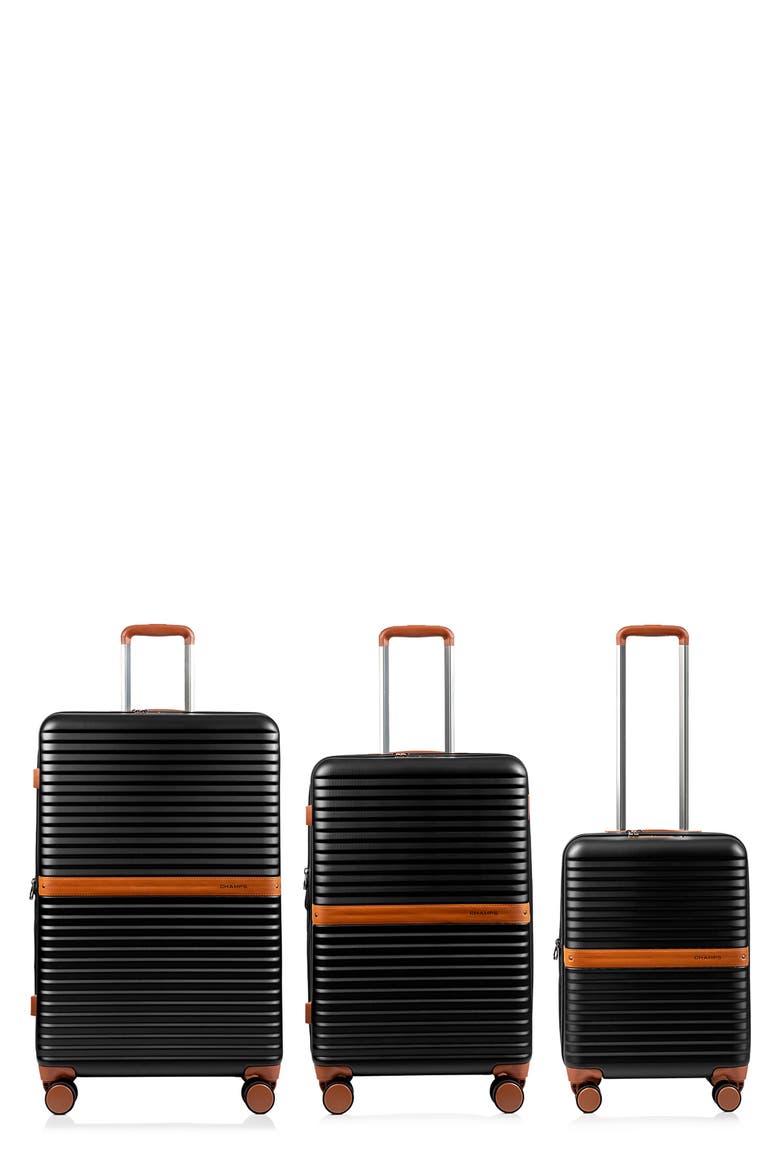 Vintage II 3-Piece Wheeled Luggage Set, Main, color, BLACK