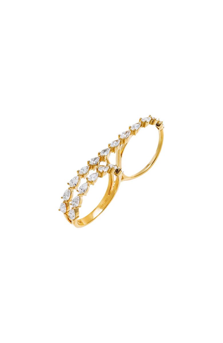 BY ADINA EDEN Lab Grown Diamond Multi Pear Double Finger Ring 14K, Main, color, 14K Gold