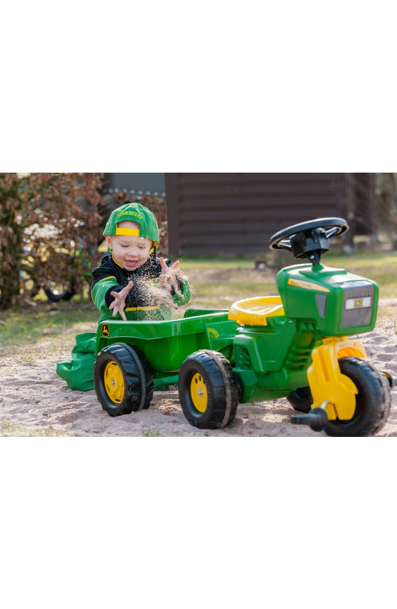 John Deere 3 Wheel Trac w/Trailer, Alternate, color, Green/Yellow