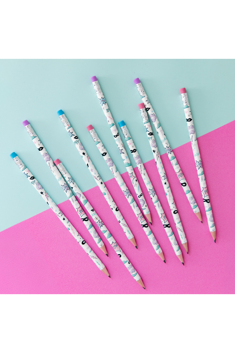 Back to School Girl Superhero Pencil Set, Alternate, color, Assorted Pre-Pack