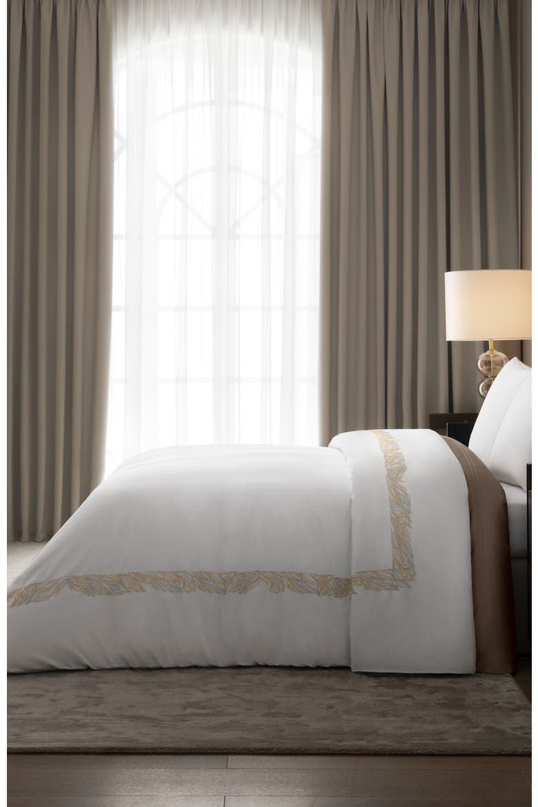 Vellar embroidery duvet cover, Alternate, color, White