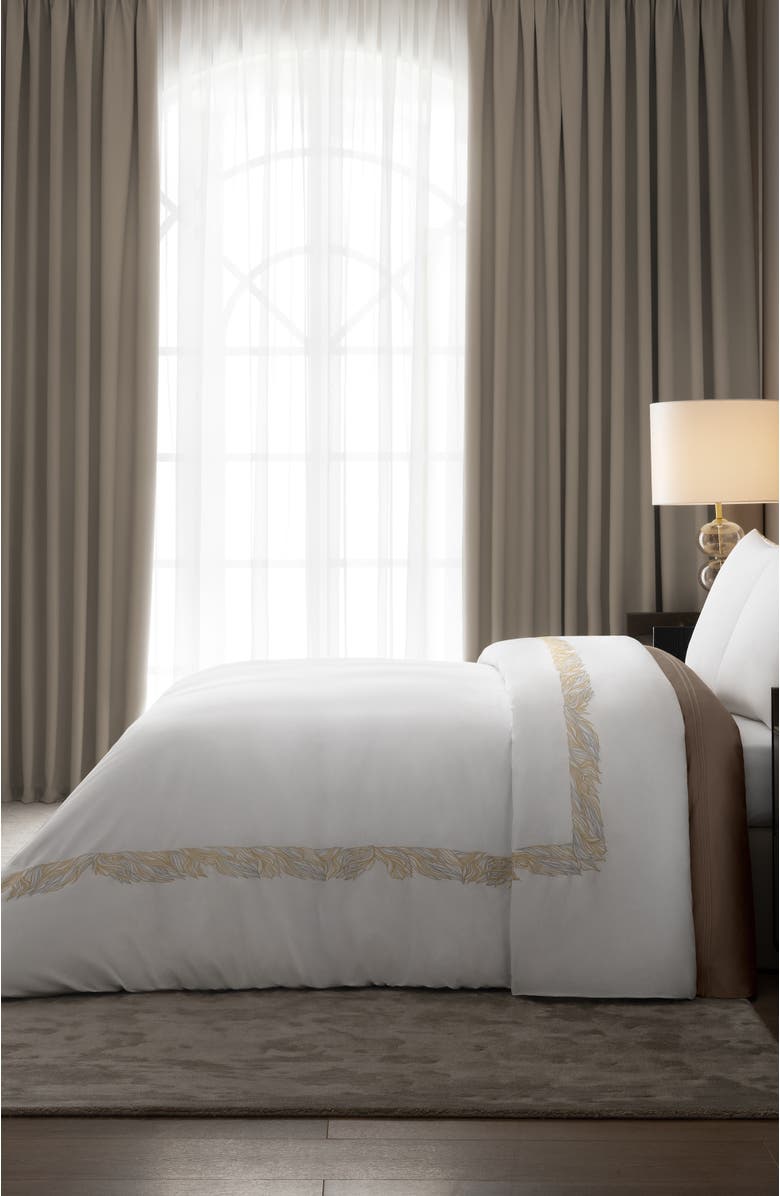 Togas Vellar embroidery duvet cover, Alternate, color, White