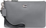 COACH Small Polished Pebbled Leather Wristlet