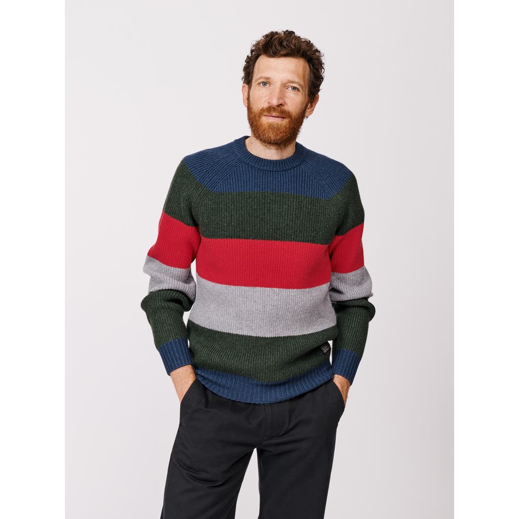 Aubin Pitt Block Stripe Crew Neck Sweater