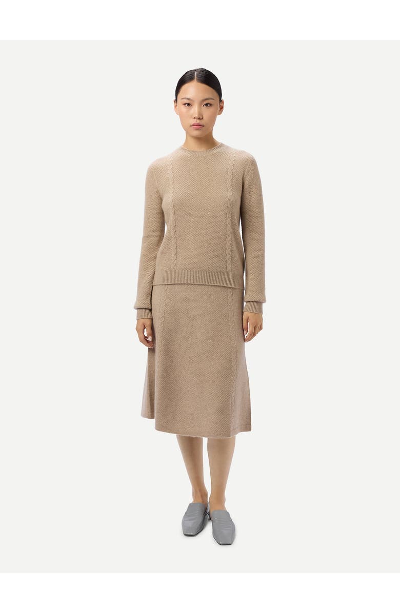 Gobi Cashmere A-Line Cashmere Knitted Skirt, Main, color, Warm Grey