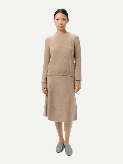 A-Line Cashmere Knitted Skirt