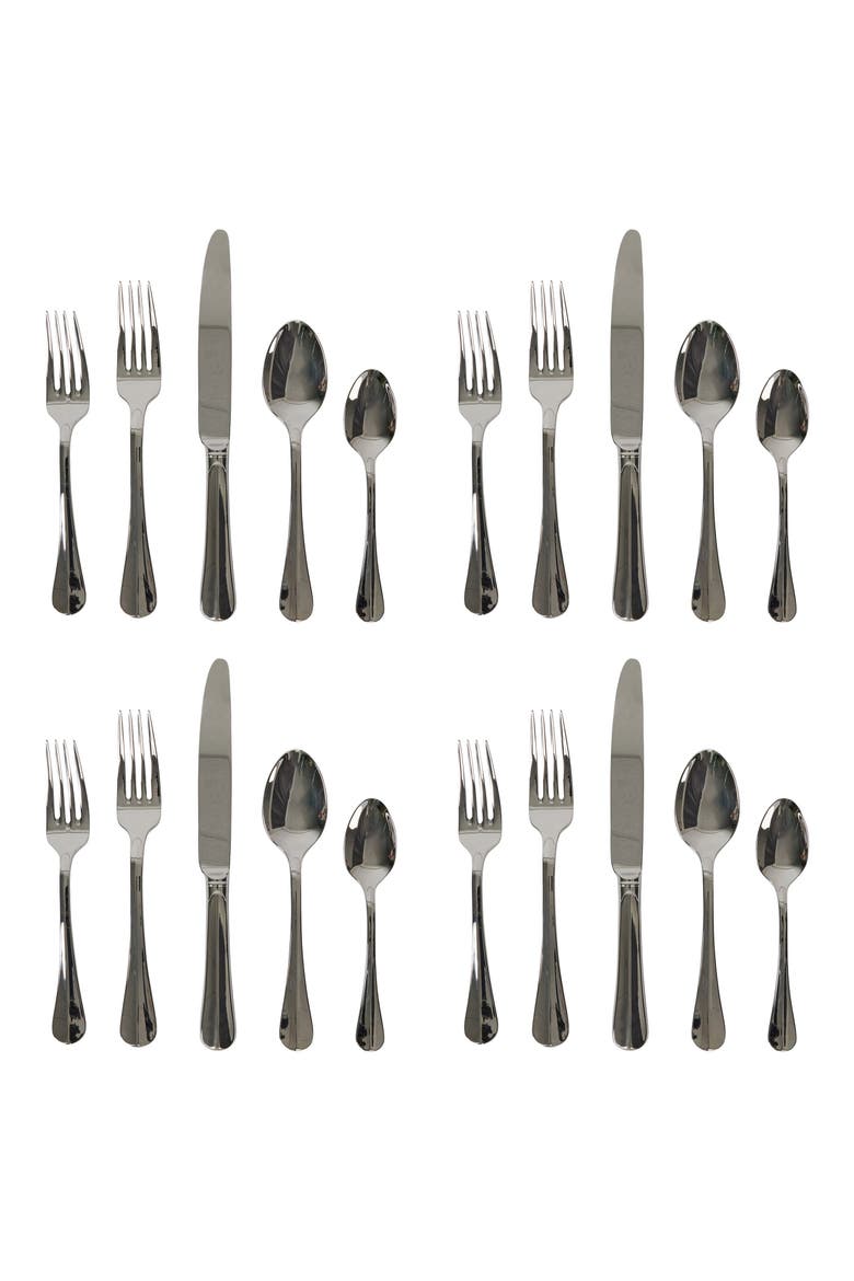 Bistro 20-Piece Flatware Set, Main, color, POLISHED