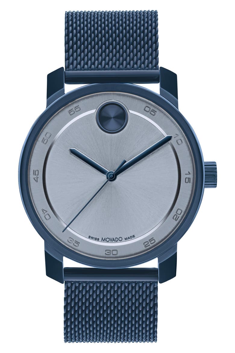 Bold Access Mesh Strap Watch, 41mm, Main, color, GREY/ BLUE