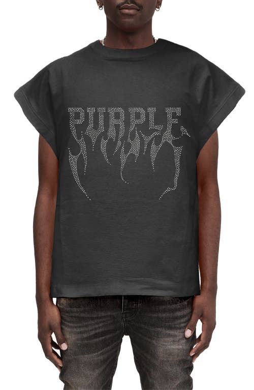 Purple Brand Studded Oversize Sleeveless T-shirt In Gray