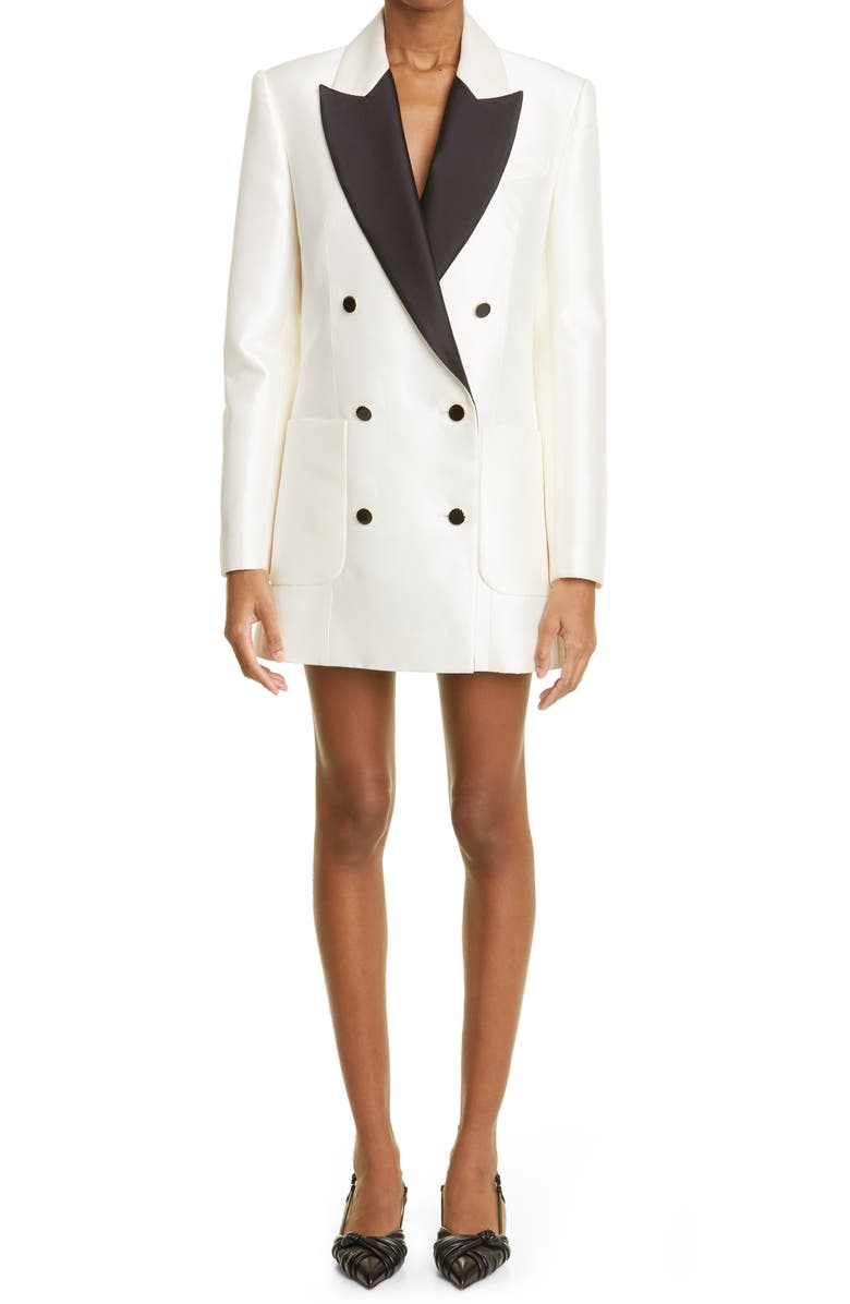 Zimmermann Zimmerman Dancer Long Sleeve Wool & Silk Tuxedo Minidress, Main, color,