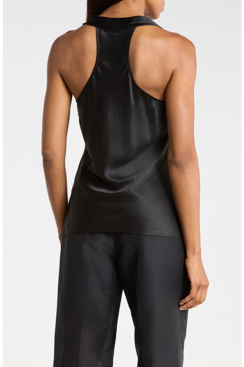 U-Neck Silk Tank, Alternate, color, BLACK