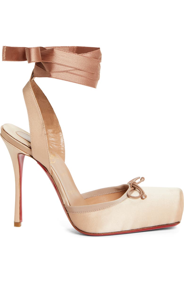Christian Louboutin Cassia Lace-Up Slingback Pump, Alternate, color, Blush/ Lin Blush