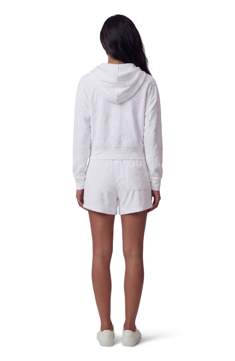 Lords of Harlech Womens Cropped Terry Toweling Zip Hoodie, Alternate, color, White