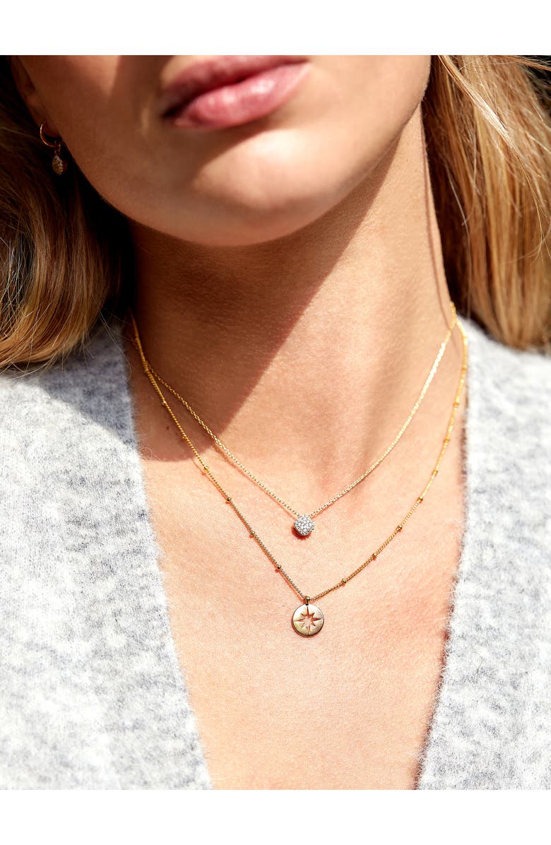 Estella Bartlett Starburst Disc Pendant Necklace, Alternate, color, Gold