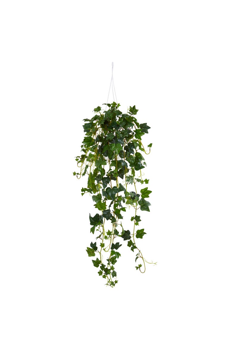 English Ivy Hanging Basket Artificial Plant, Main, color, Green