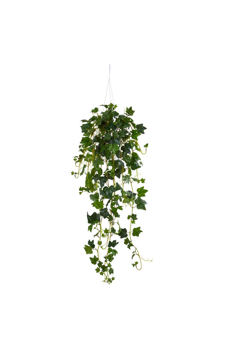 NEARLY NATURAL English Ivy Hanging Basket Artificial Plant, Main, color, Green