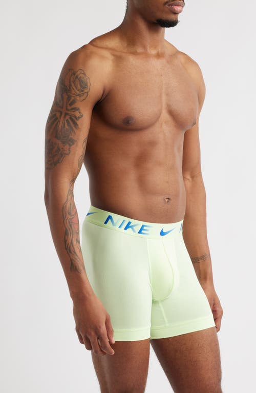 Nike 3-pack Dri-fit Essential Micro Boxer Briefs In Volt/glacier Blue/blue