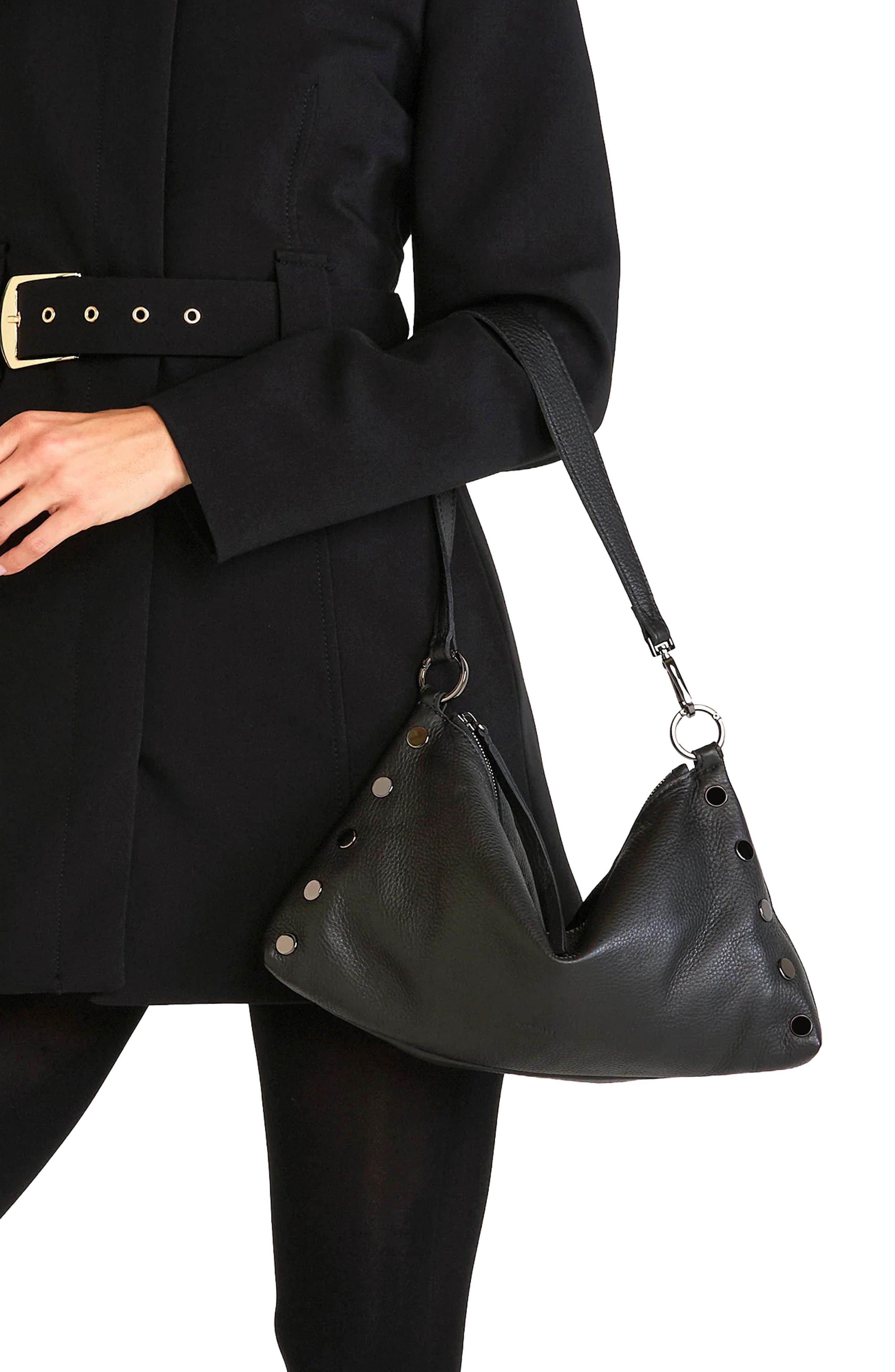 HAMMITT Kyle Medium Shoulder Bag, Alternate, color, Black/ Gunmetal