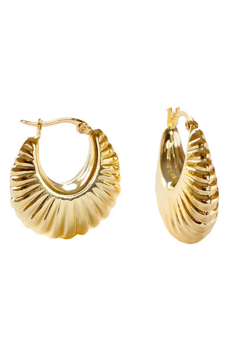 MARLYN SCHIFF Ali Hoop Earrings, Main, color, Gold