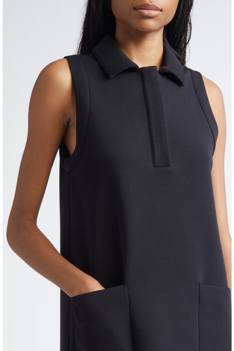 Saggina Double Face Jersey Polo Dress, Alternate, color, BLACK