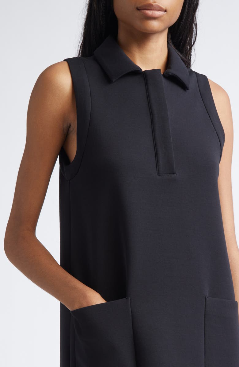 Max Mara Saggina Double Face Jersey Polo Dress, Alternate, color, Black