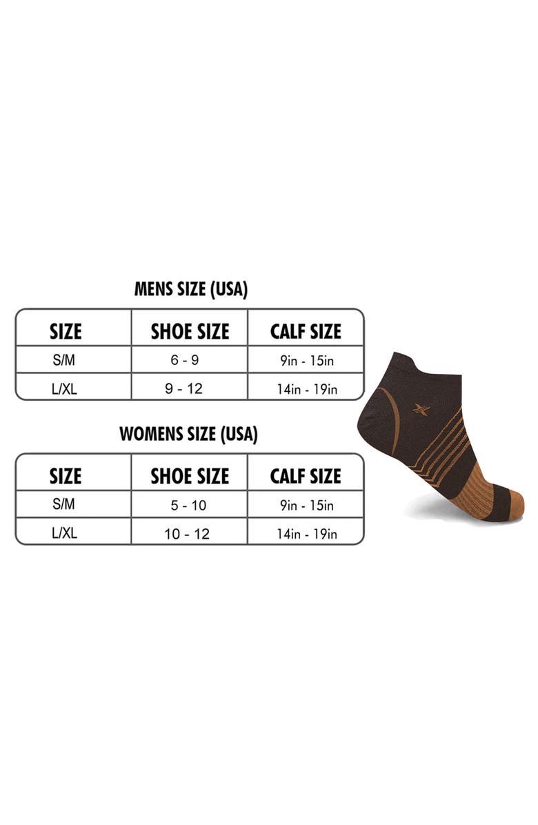 EXTREME FIT 6-Pack Copper Infused Ankle Socks, Alternate, color, Brown/ Black