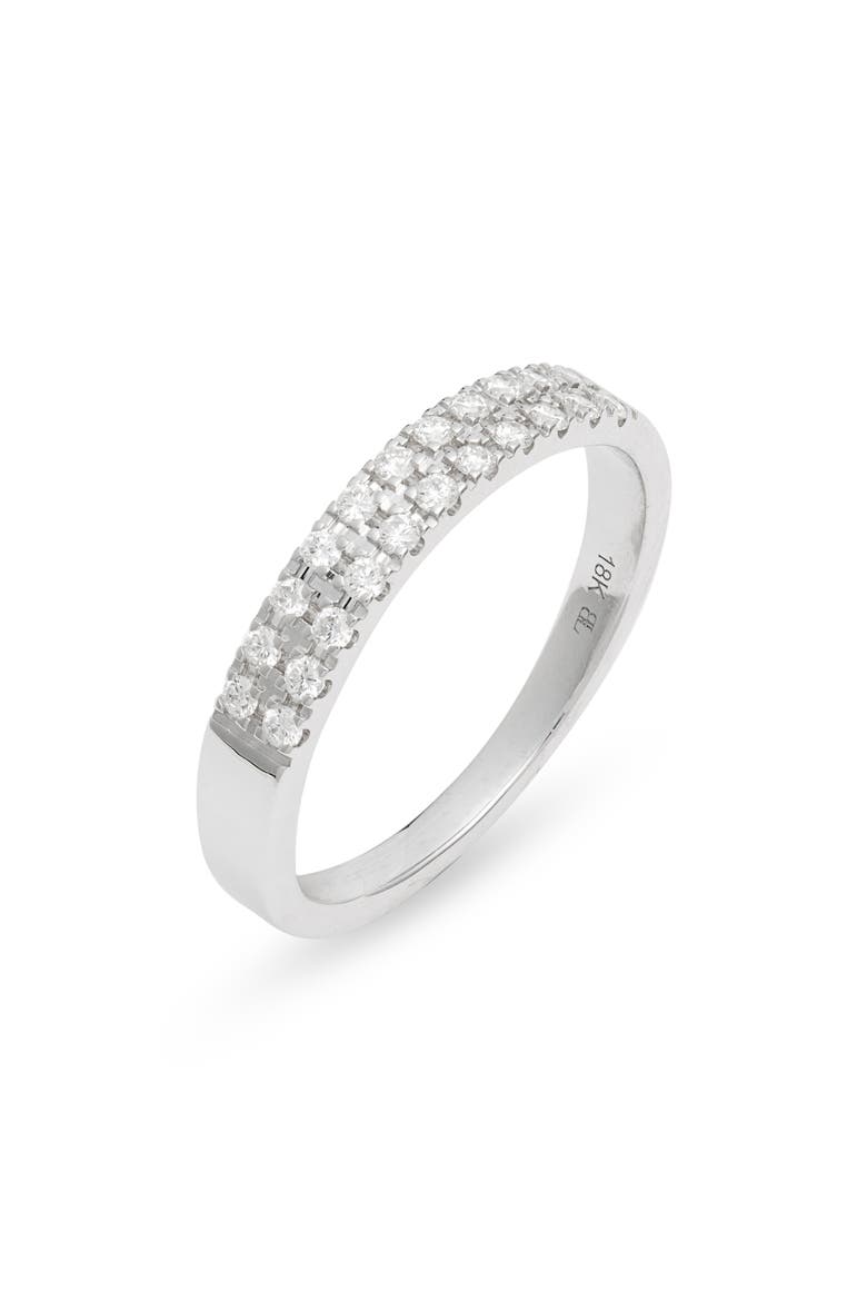 Audrey Double Row Diamond Stacking Band Ring (Nordstrom Exclusive), Main, color, WHITE GOLD/ DIAMOND