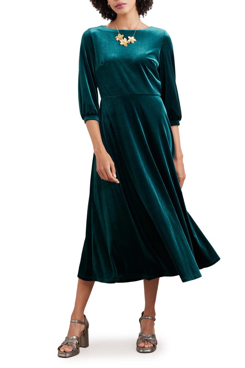 Oak Cottage Velour Dress, Main, color, DARK WRECKAGE