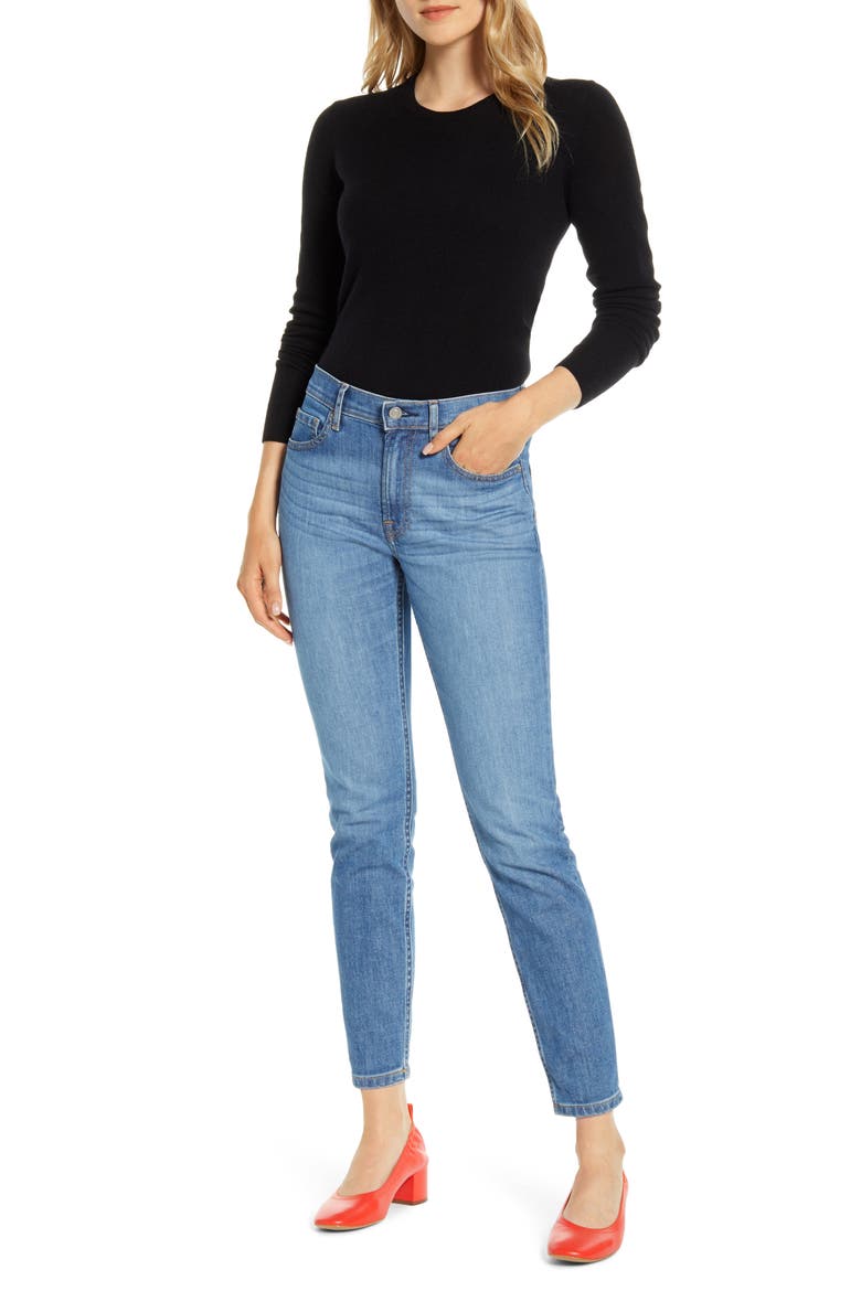 The Cashmere Crew Sweater, Alternate, color, BLACK