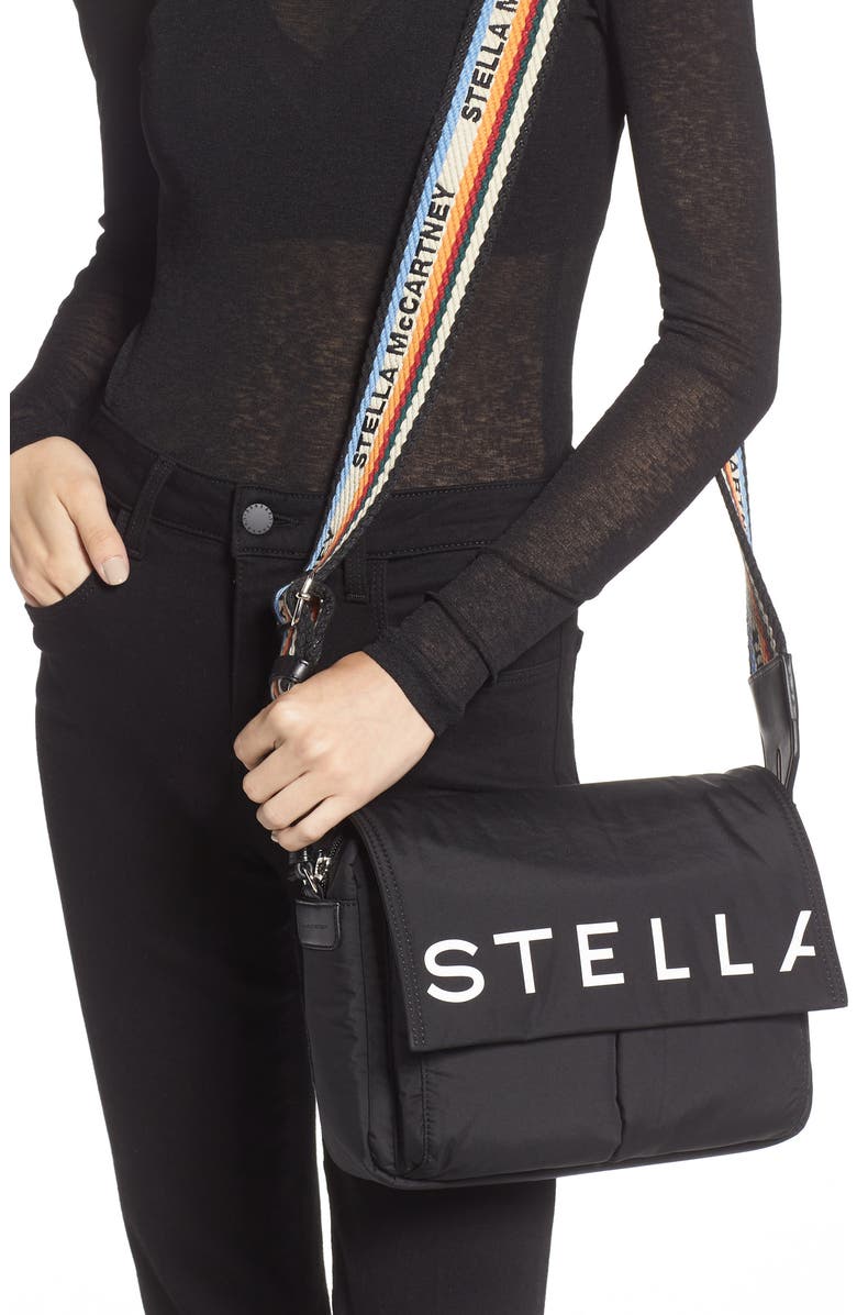 Stella McCartney Medium Padded Eco Nylon Shoulder Bag, Alternate, color,