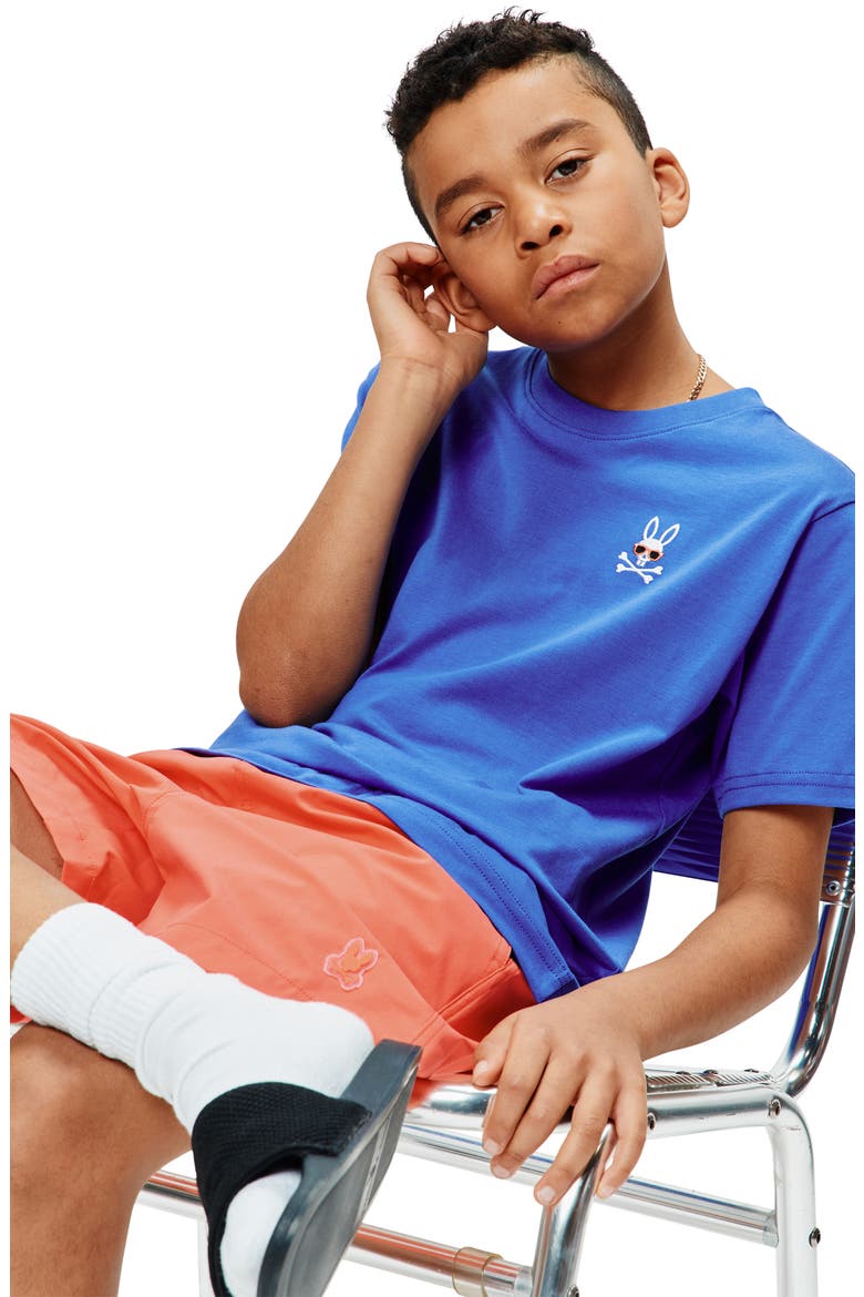 Kids' Luca Embroidered Pima Cotton T-Shirt, Alternate, color, AMPARO BLUE