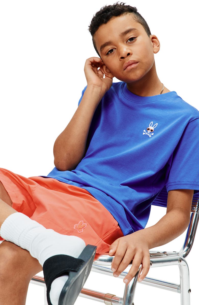 Psycho Bunny Kids' Luca Embroidered Pima Cotton T-Shirt, Alternate, color, Amparo Blue
