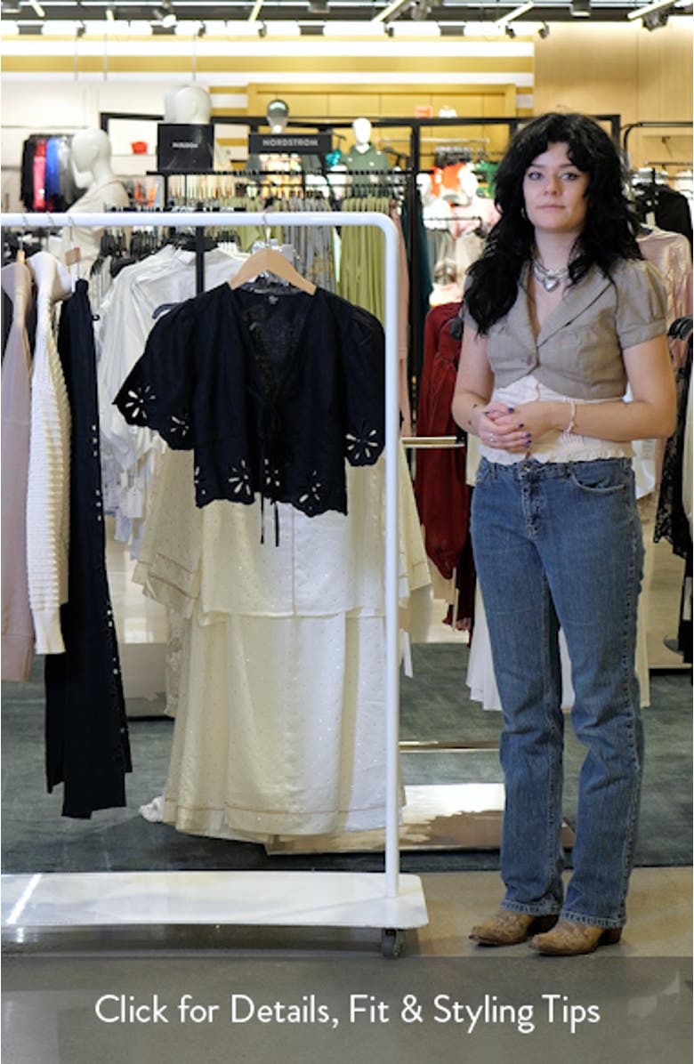 Pari Eyelet Tie Front Linen Crop Top, sales video thumbnail